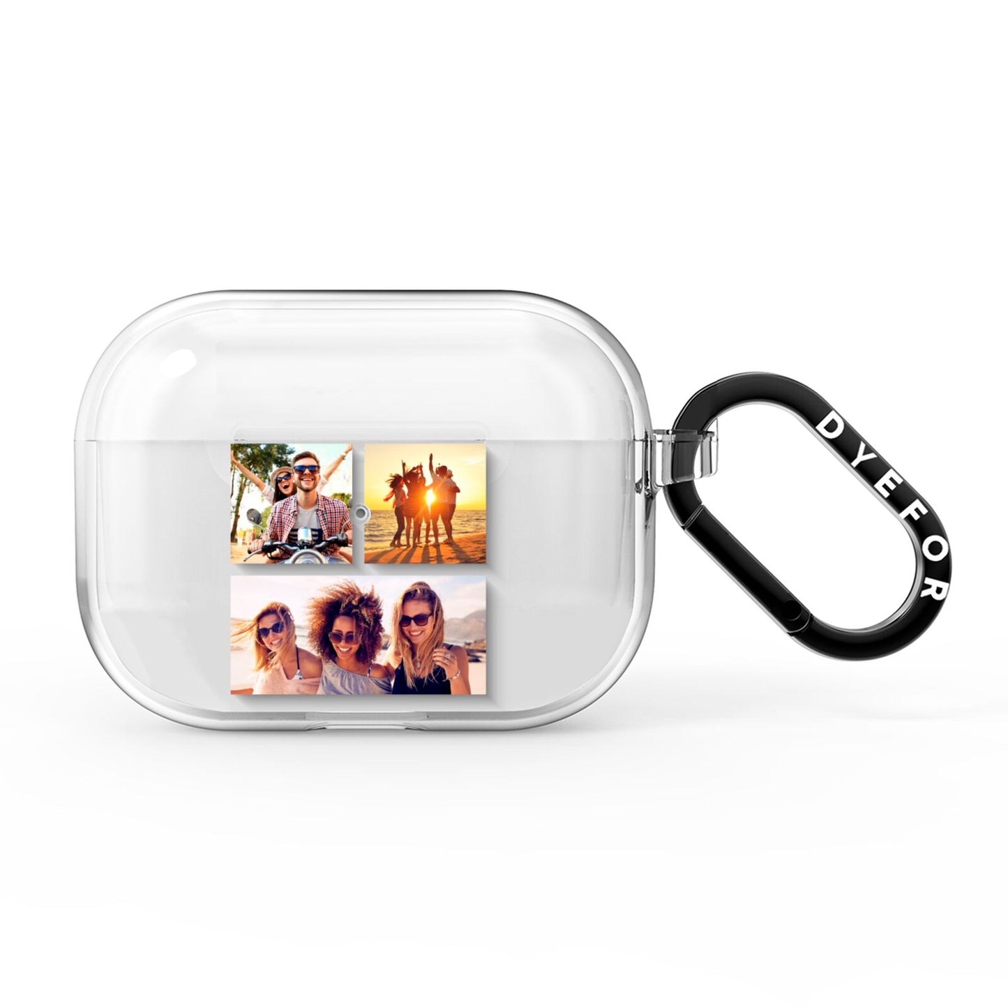 Three Image Horizontal Collage AirPods Pro Clear Case