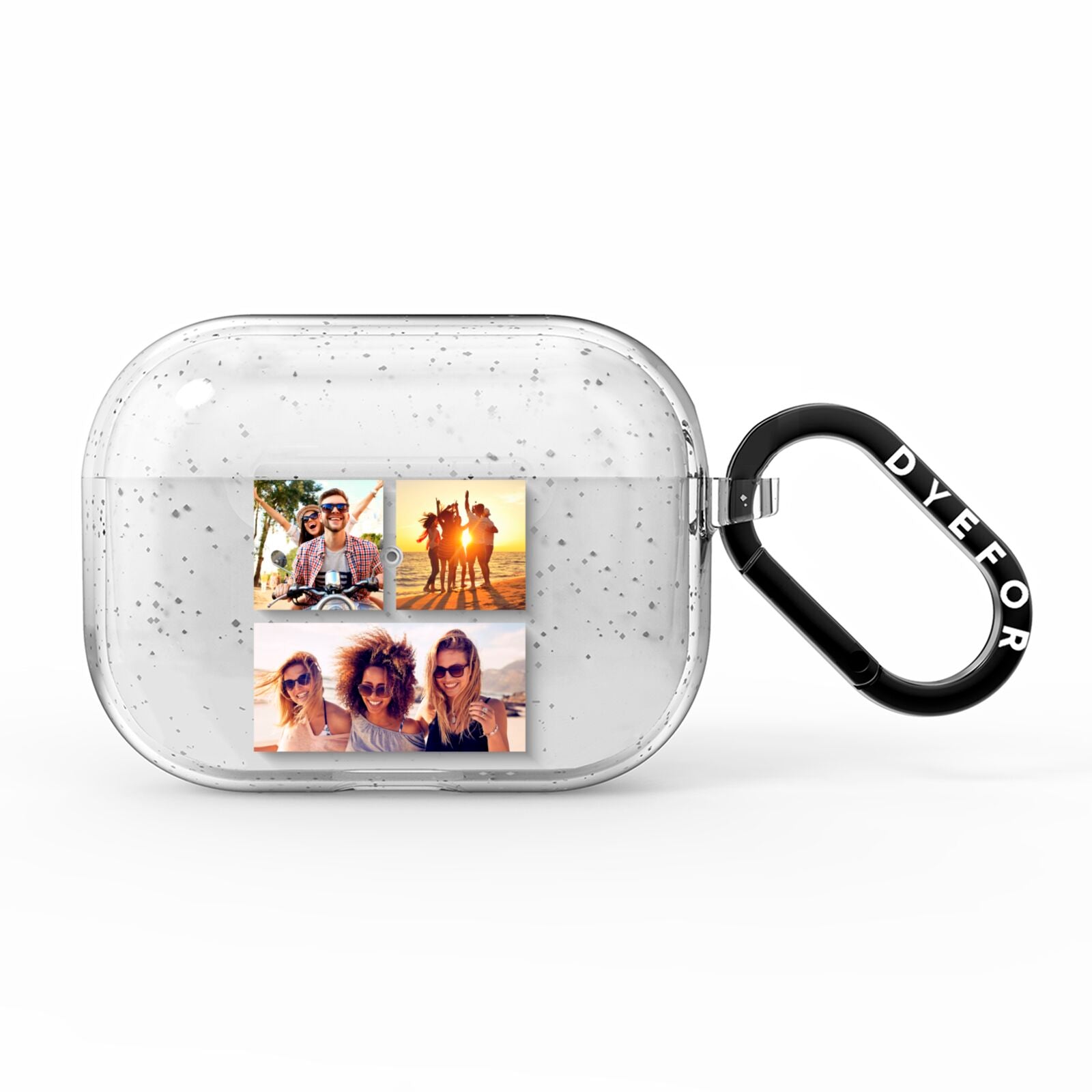 Three Image Horizontal Collage AirPods Pro Glitter Case