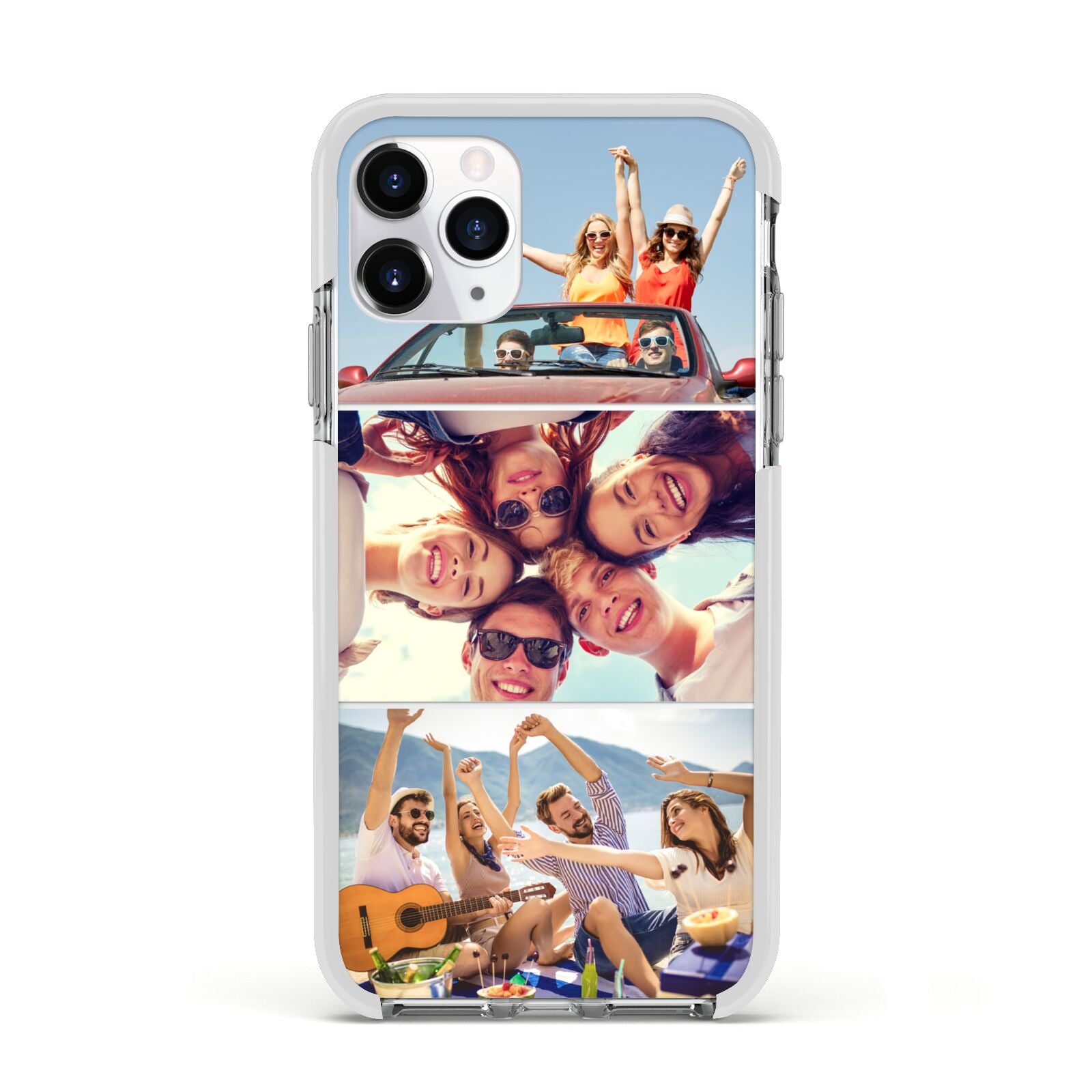 Three Photo Apple iPhone 11 Pro in Silver with White Impact Case