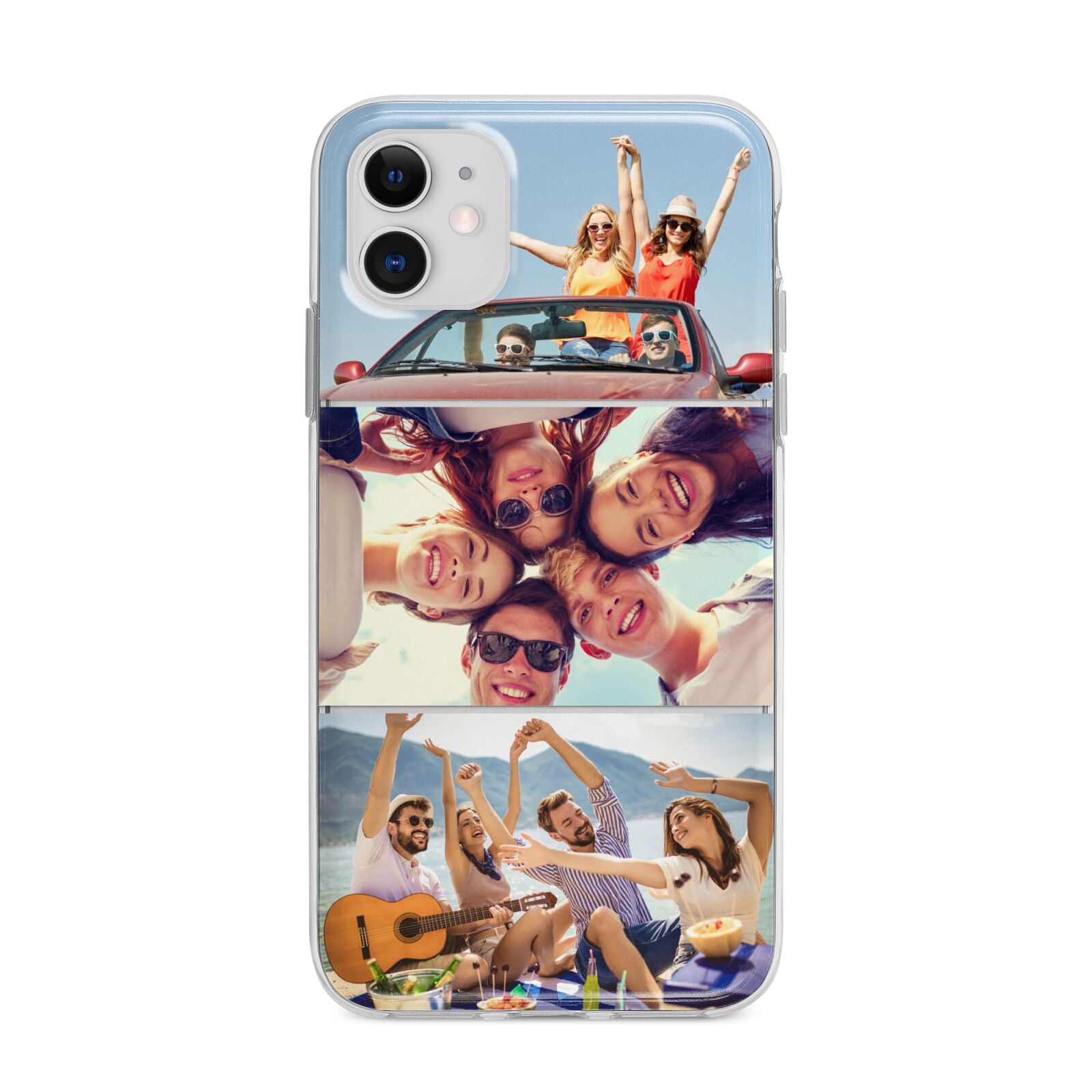 Three Photo Apple iPhone 11 in White with Bumper Case