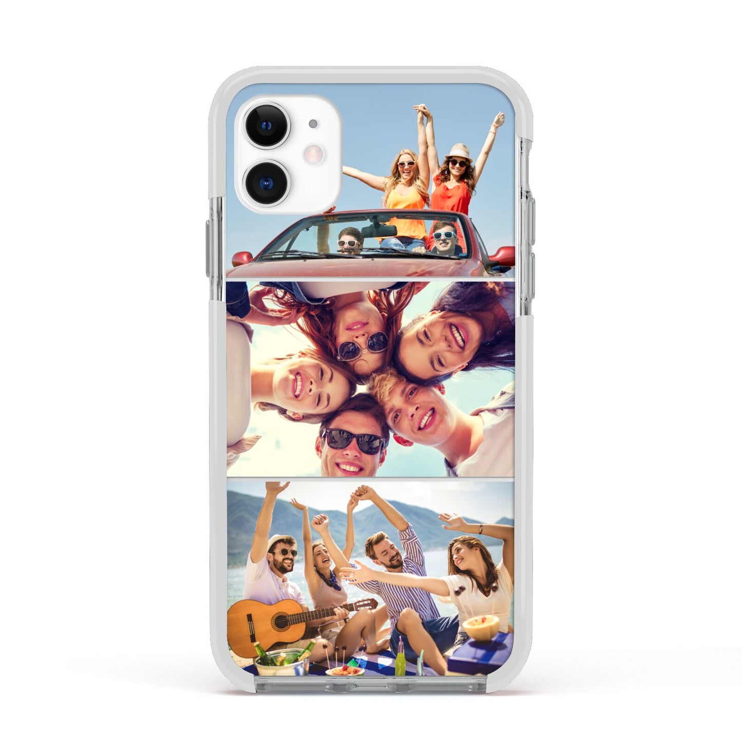 Three Photo Apple iPhone 11 in White with White Impact Case
