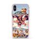 Three Photo Apple iPhone Xs Impact Case Pink Edge on Gold Phone