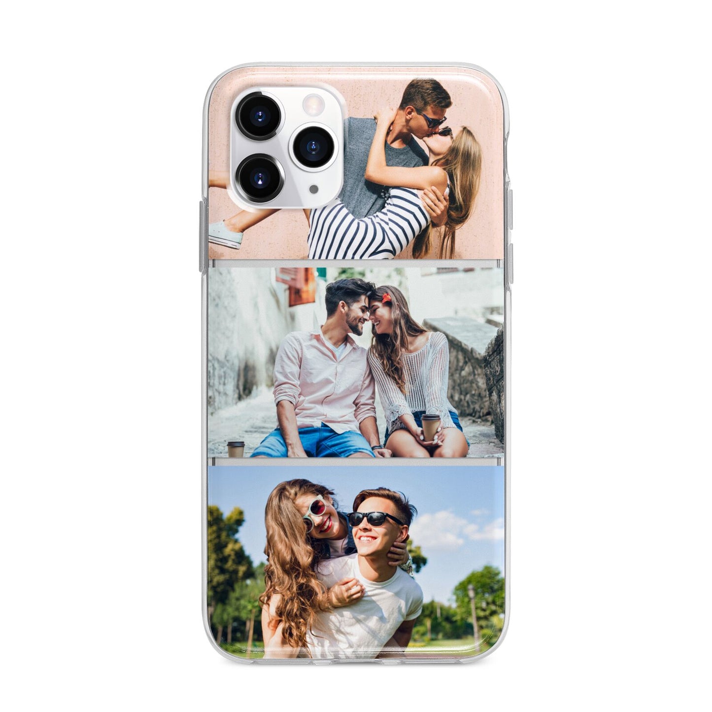Three Photo Collage Apple iPhone 11 Pro Max in Silver with Bumper Case