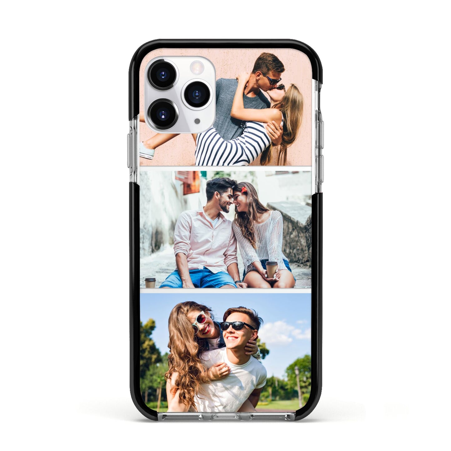 Three Photo Collage Apple iPhone 11 Pro in Silver with Black Impact Case