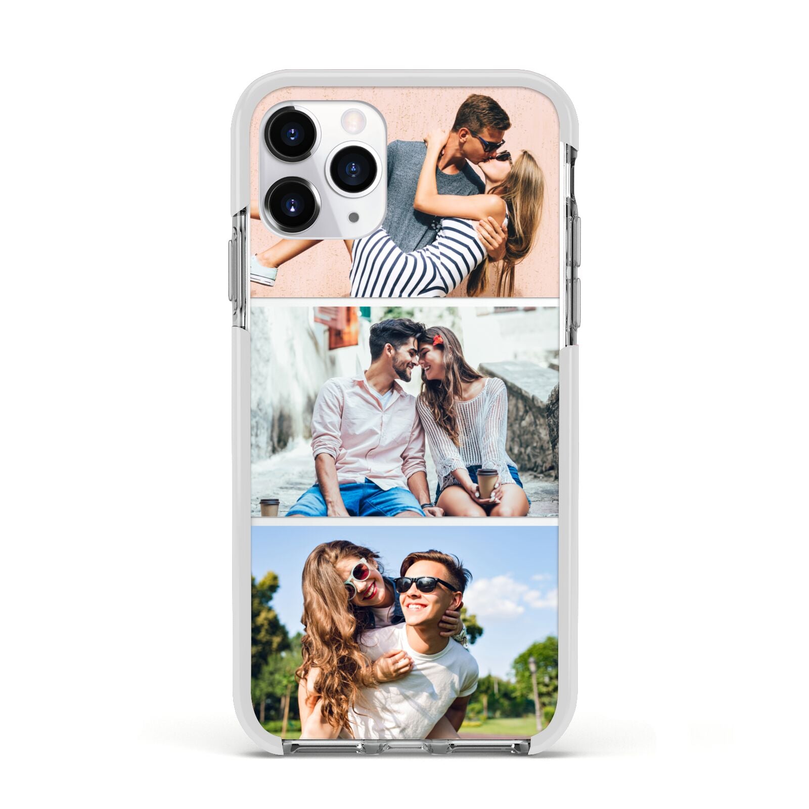 Three Photo Collage Apple iPhone 11 Pro in Silver with White Impact Case