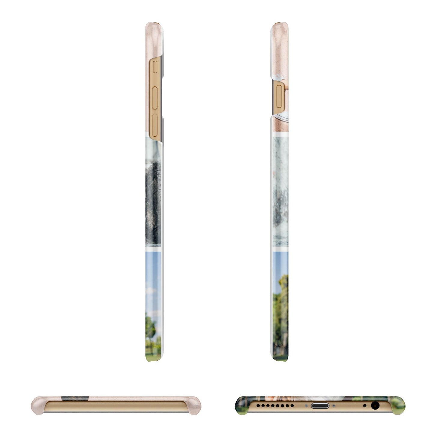 Three Photo Collage Apple iPhone 6 Plus 3D Wrap Snap Case Angled Images