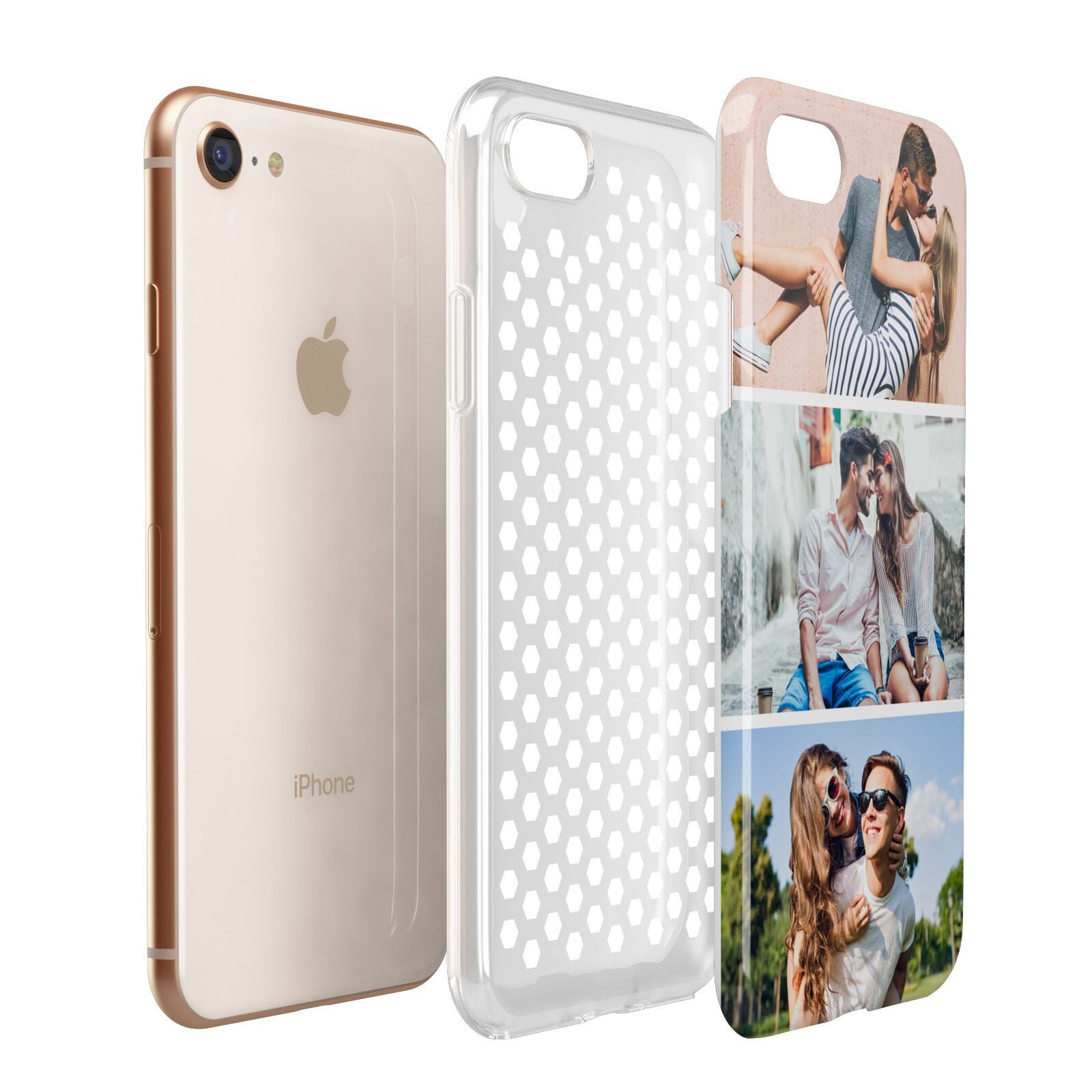 Three Photo Collage Apple iPhone 7 8 3D Tough Case Expanded View