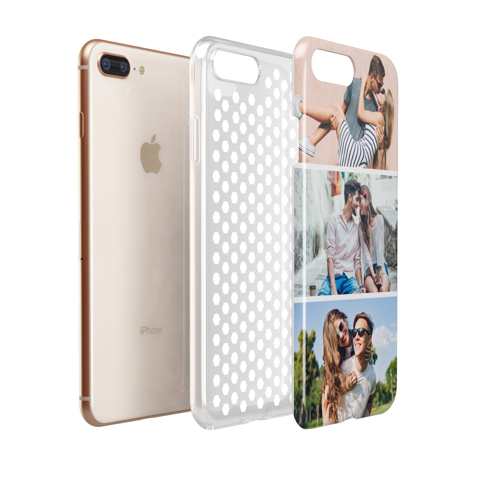Three Photo Collage Apple iPhone 7 8 Plus 3D Tough Case Expanded View