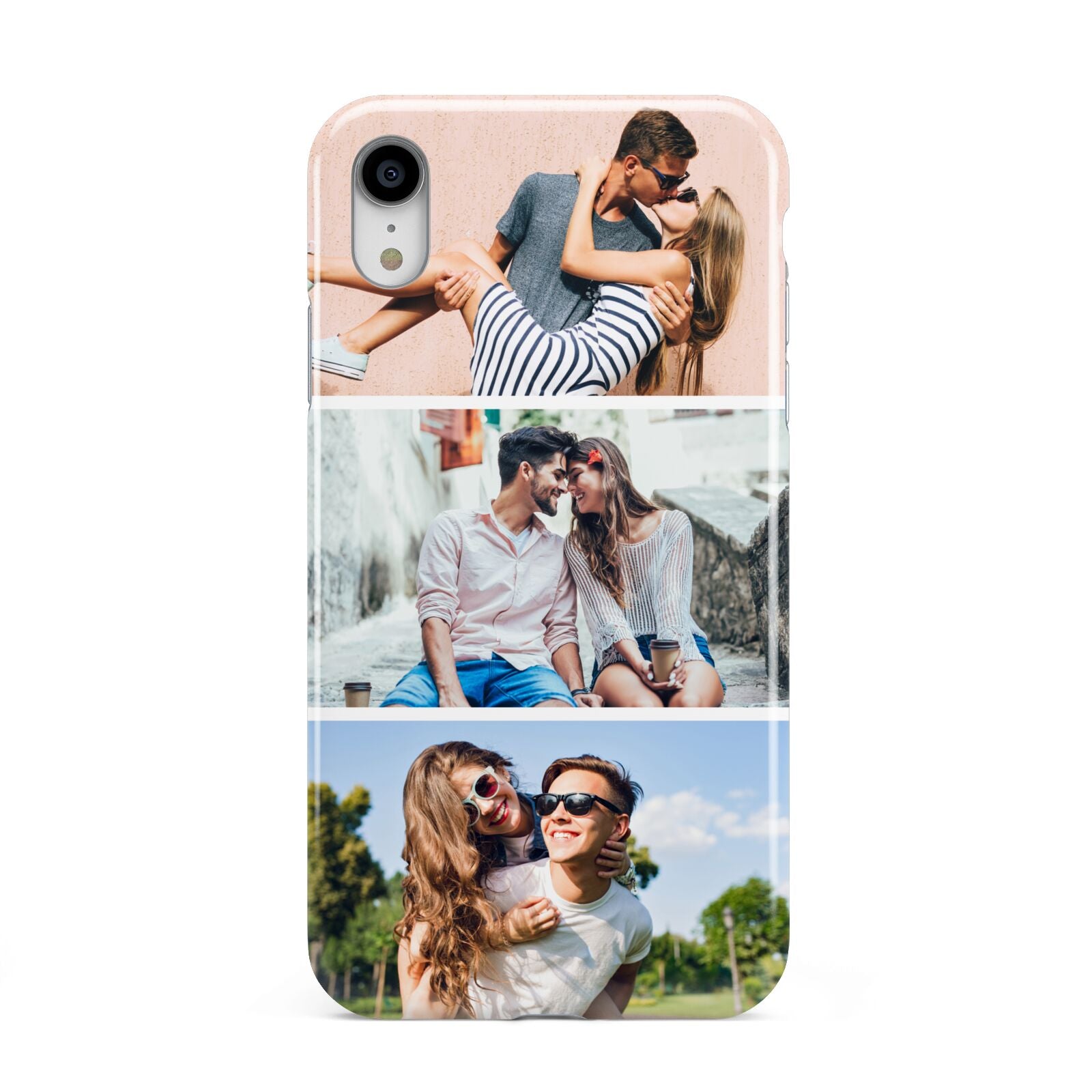 Three Photo Collage Apple iPhone XR White 3D Tough Case