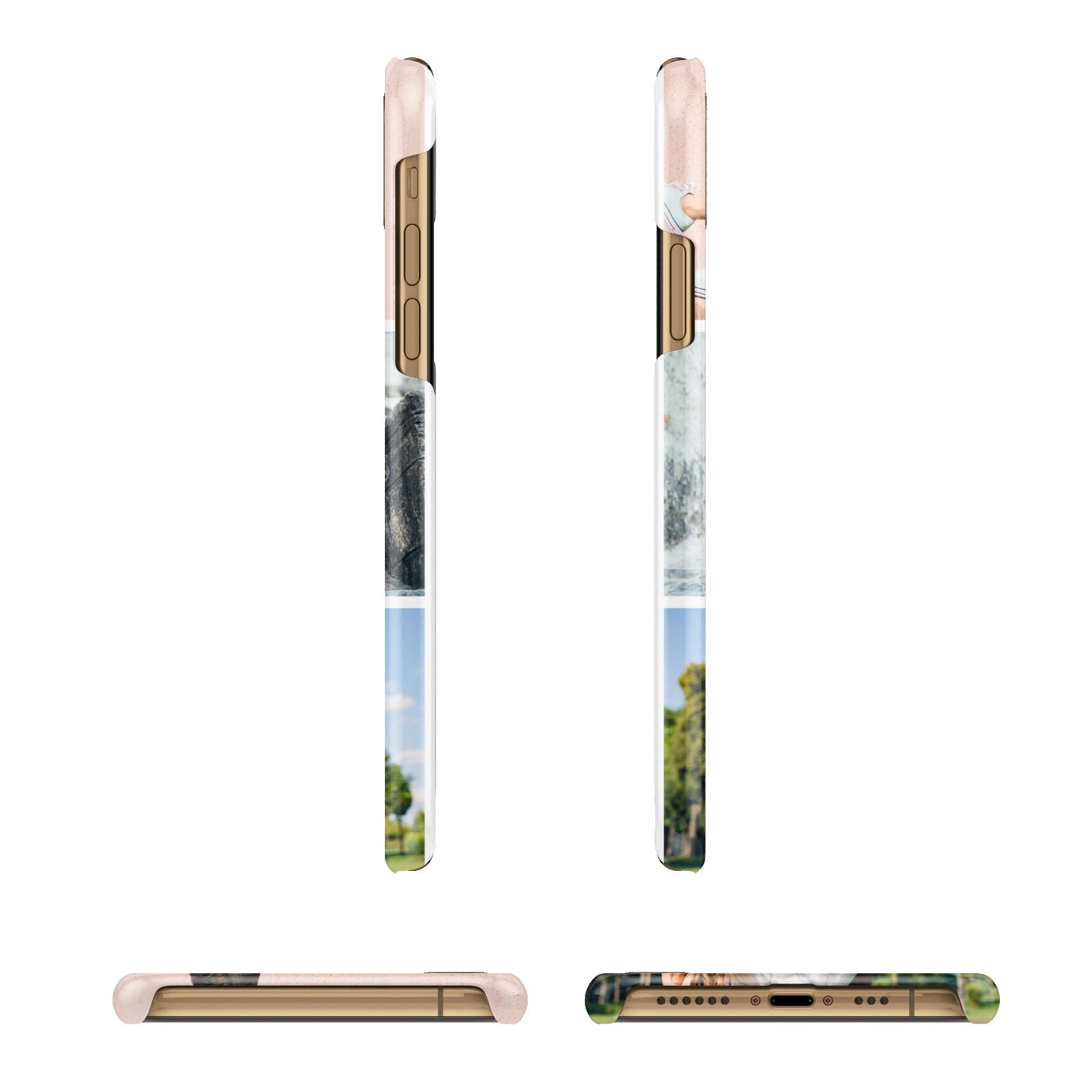 Three Photo Collage Apple iPhone Xs 3D Wrap Snap Case Angled Images