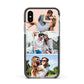 Three Photo Collage Apple iPhone Xs Impact Case Black Edge on Silver Phone