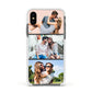 Three Photo Collage Apple iPhone Xs Impact Case White Edge on Black Phone