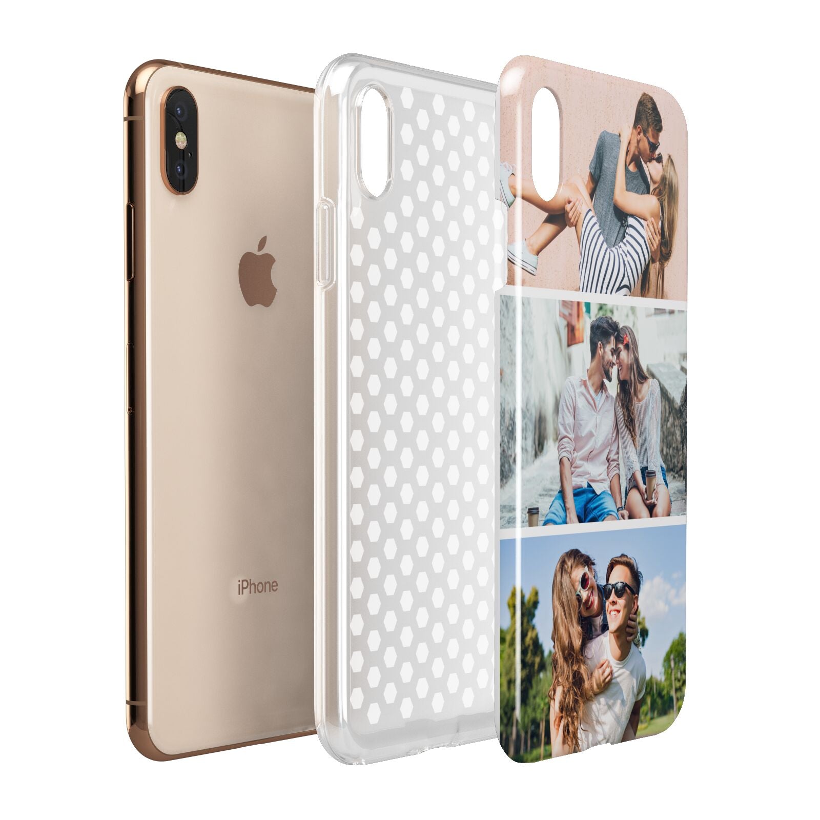 Three Photo Collage Apple iPhone Xs Max 3D Tough Case Expanded View