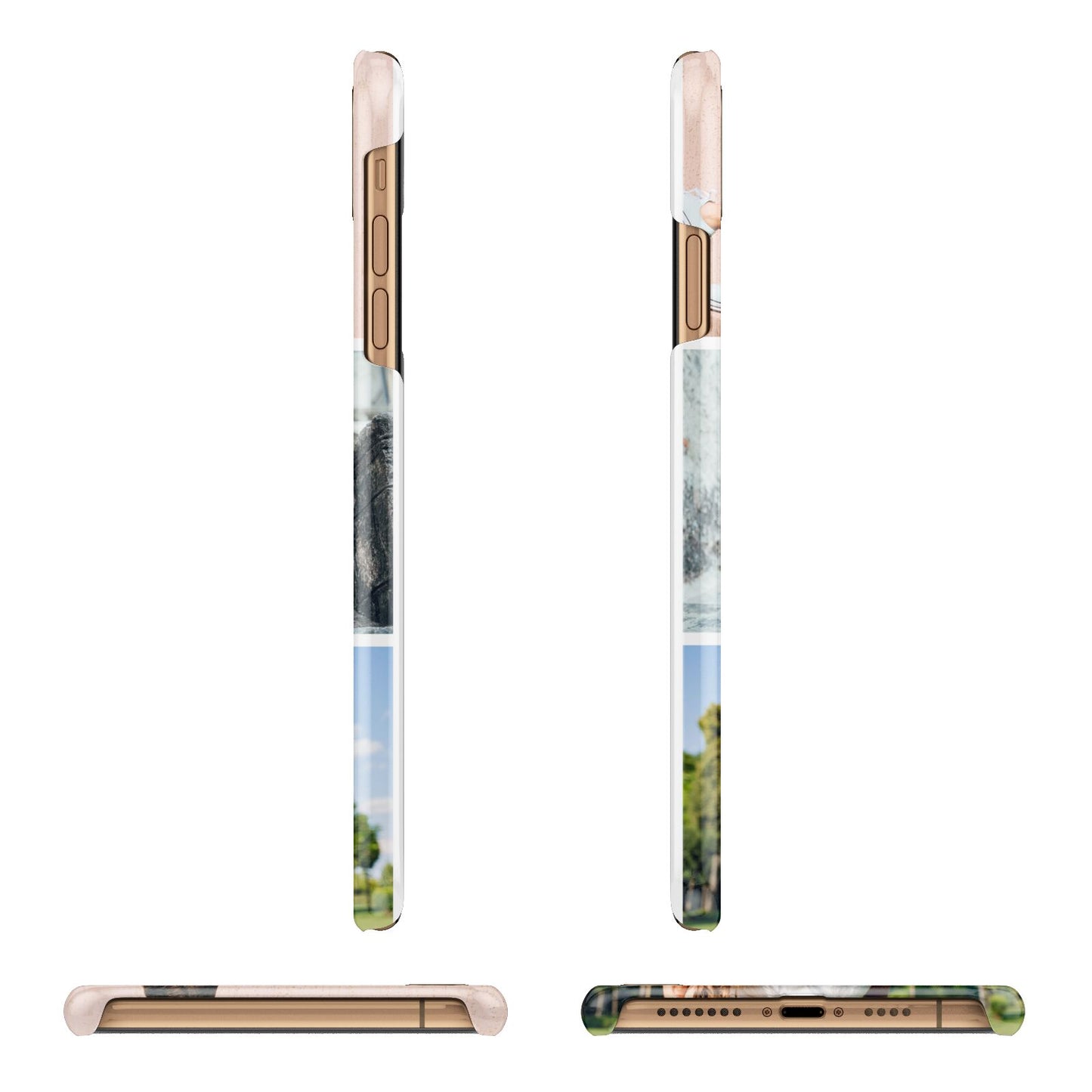 Three Photo Collage Apple iPhone Xs Max 3D Wrap Snap Case Angled Images