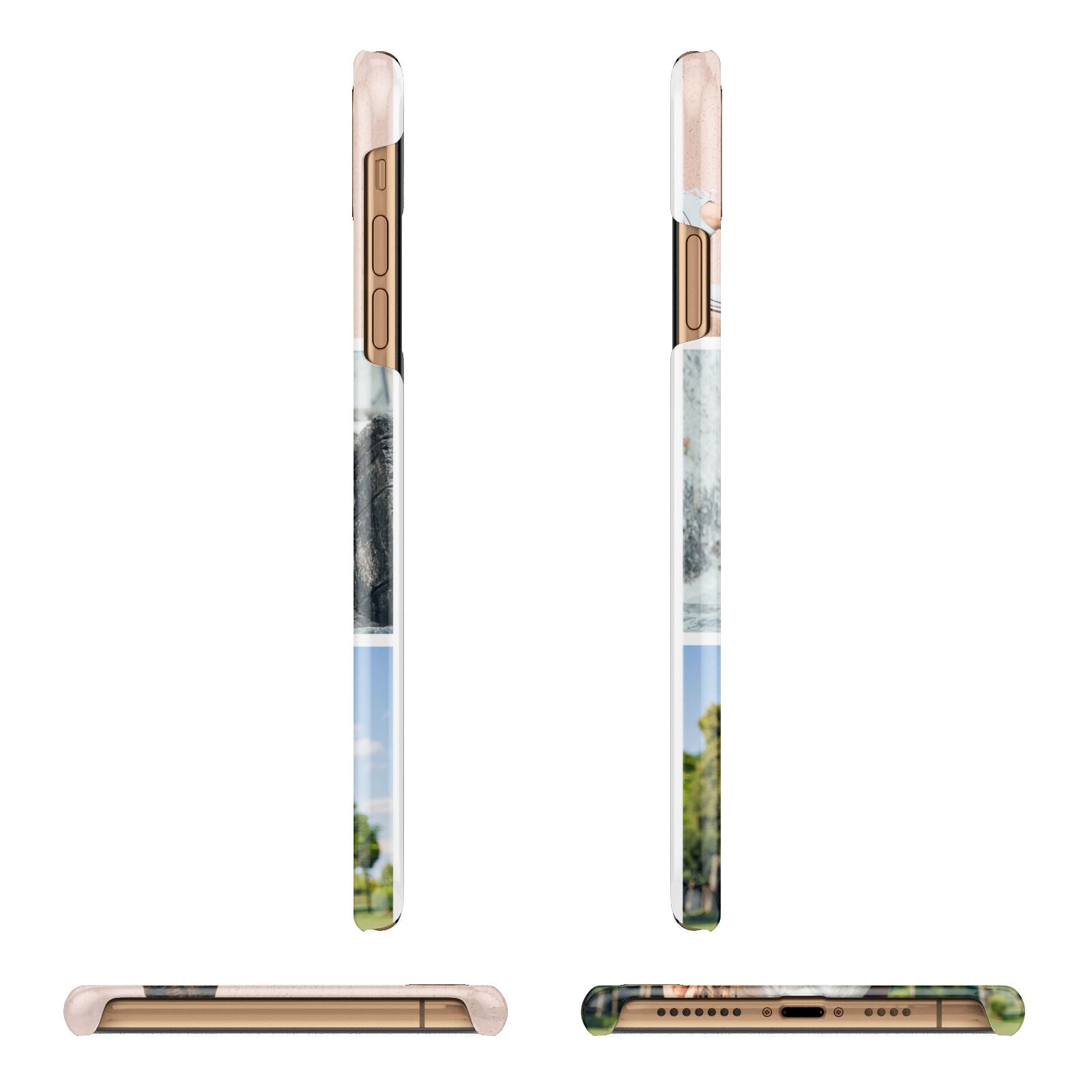 Three Photo Collage Apple iPhone Xs Max 3D Wrap Snap Case Angled Images