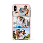 Three Photo Collage Apple iPhone Xs Max Impact Case Pink Edge on Black Phone