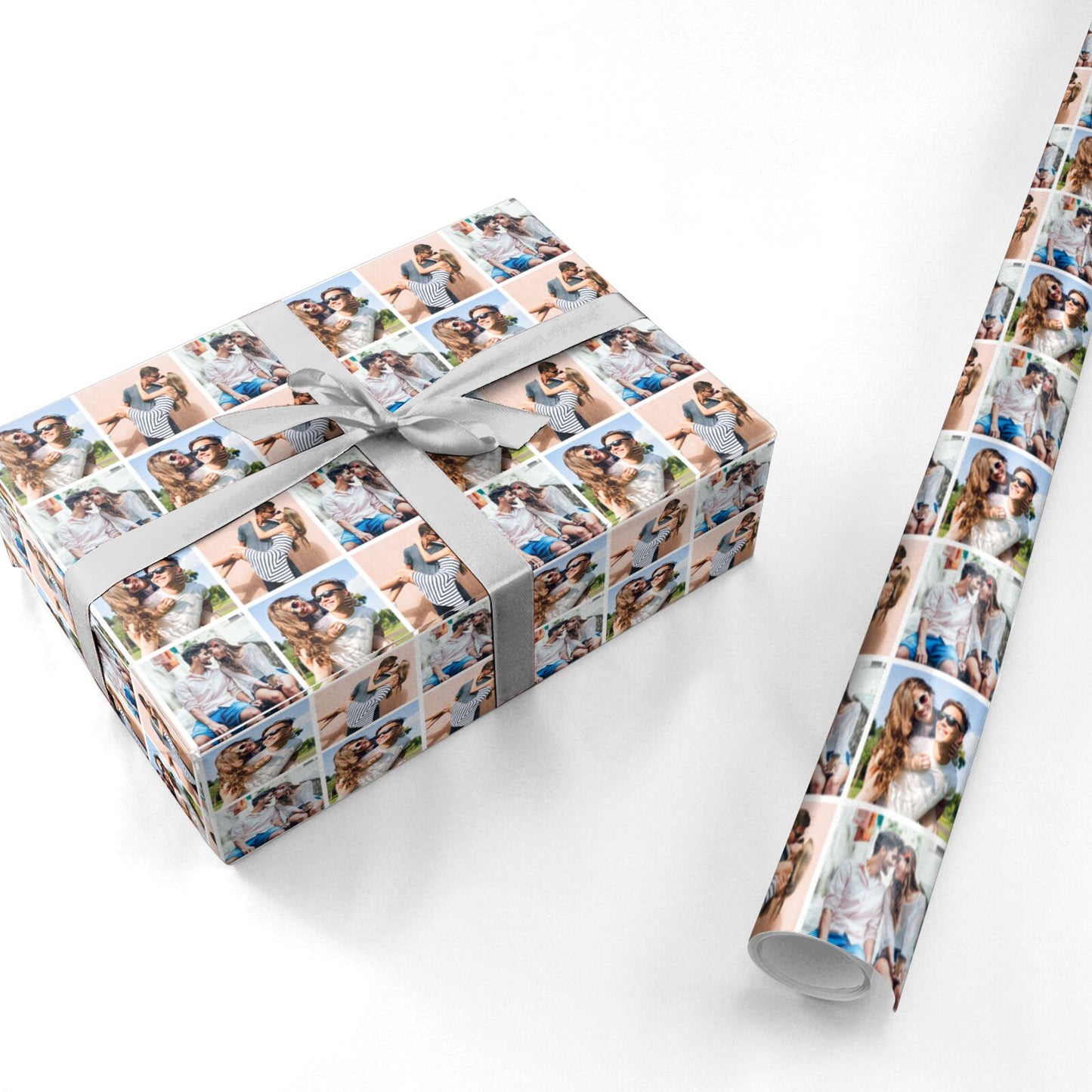 Three Photo Collage Personalised Wrapping Paper