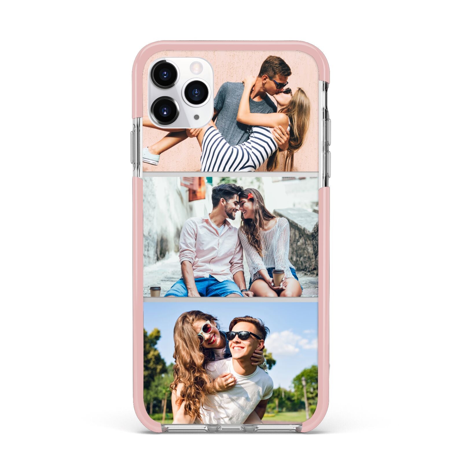 Three Photo Collage iPhone 11 Pro Max Impact Pink Edge Case