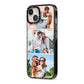 Three Photo Collage iPhone 13 Black Impact Case Side Angle on Silver phone