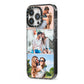 Three Photo Collage iPhone 13 Pro Black Impact Case Side Angle on Silver phone