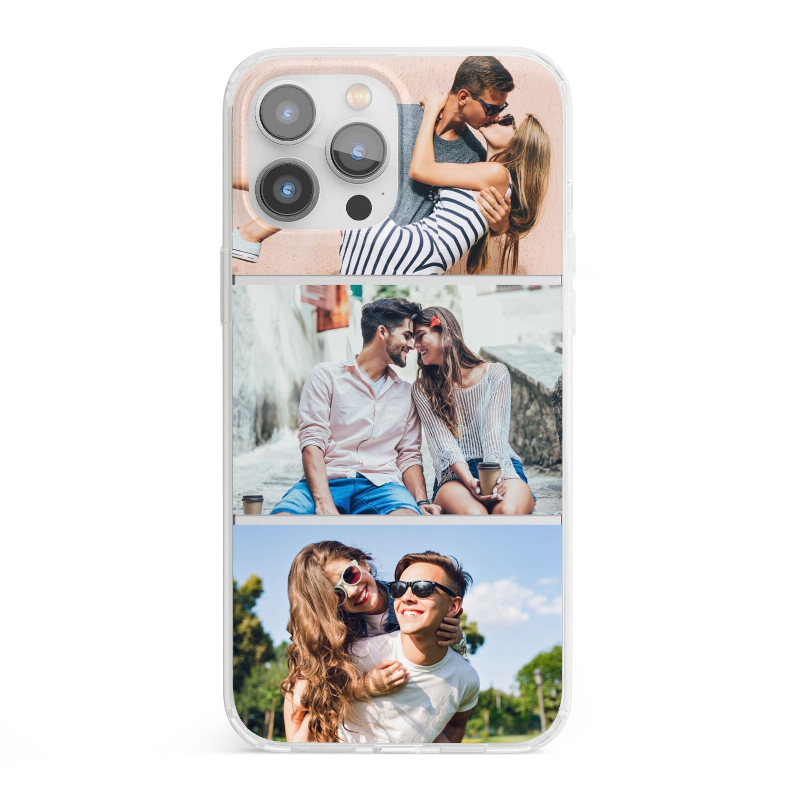 Three Photo Collage iPhone 13 Pro Max Clear Bumper Case