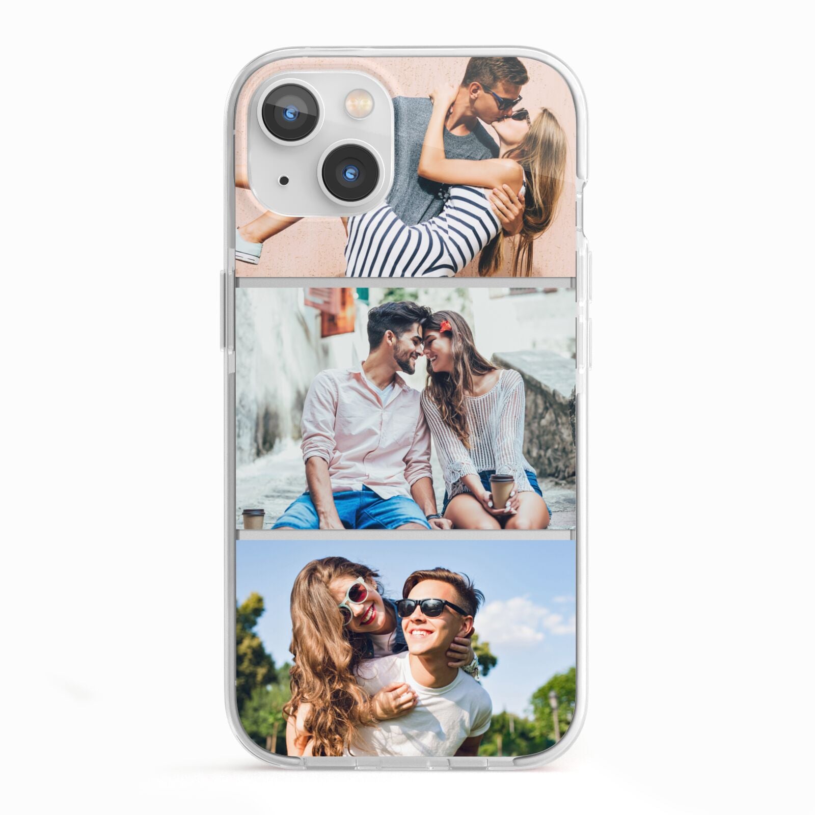 Three Photo Collage iPhone 13 TPU Impact Case with White Edges