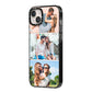 Three Photo Collage iPhone 14 Plus Black Impact Case Side Angle on Silver phone