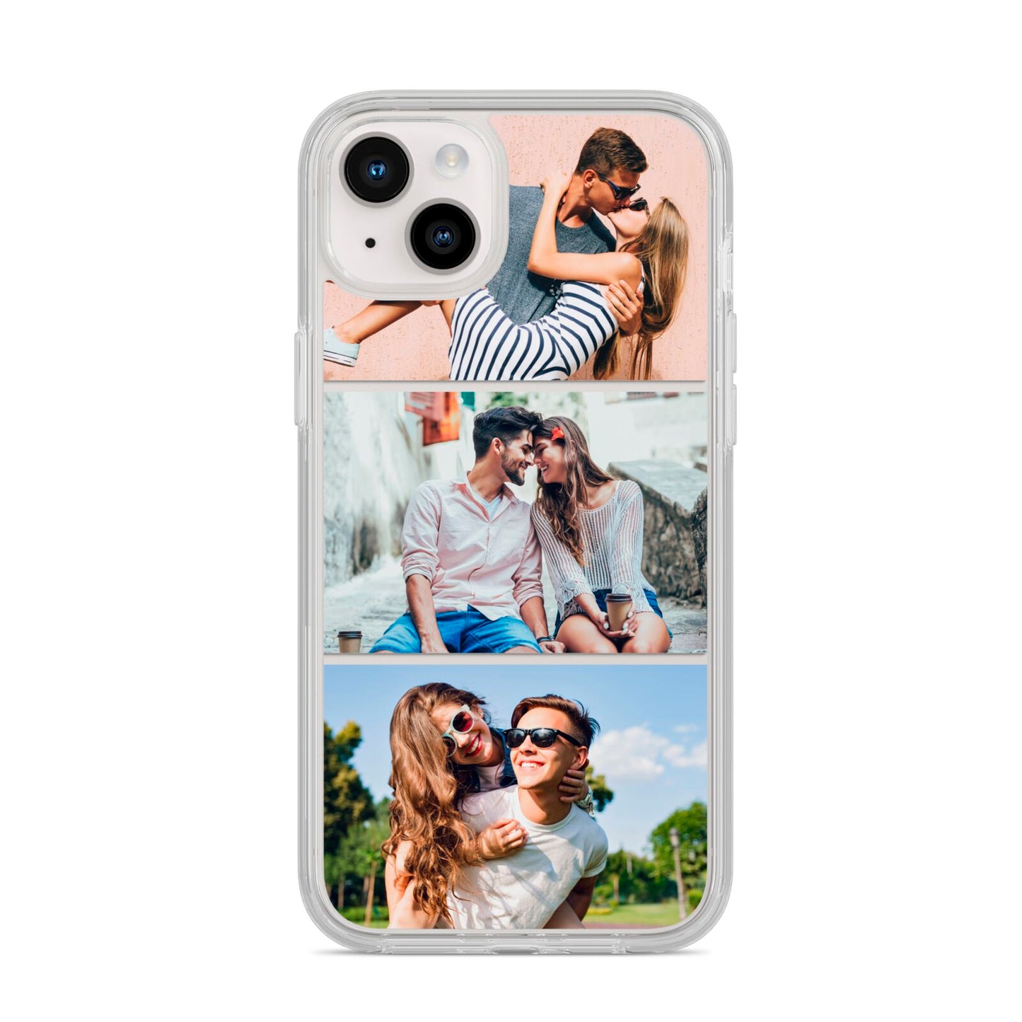 Three Photo Collage iPhone 14 Plus Clear Tough Case Starlight