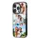 Three Photo Collage iPhone 14 Pro Black Impact Case Side Angle on Silver phone