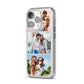 Three Photo Collage iPhone 14 Pro Clear Tough Case Silver Angled Image