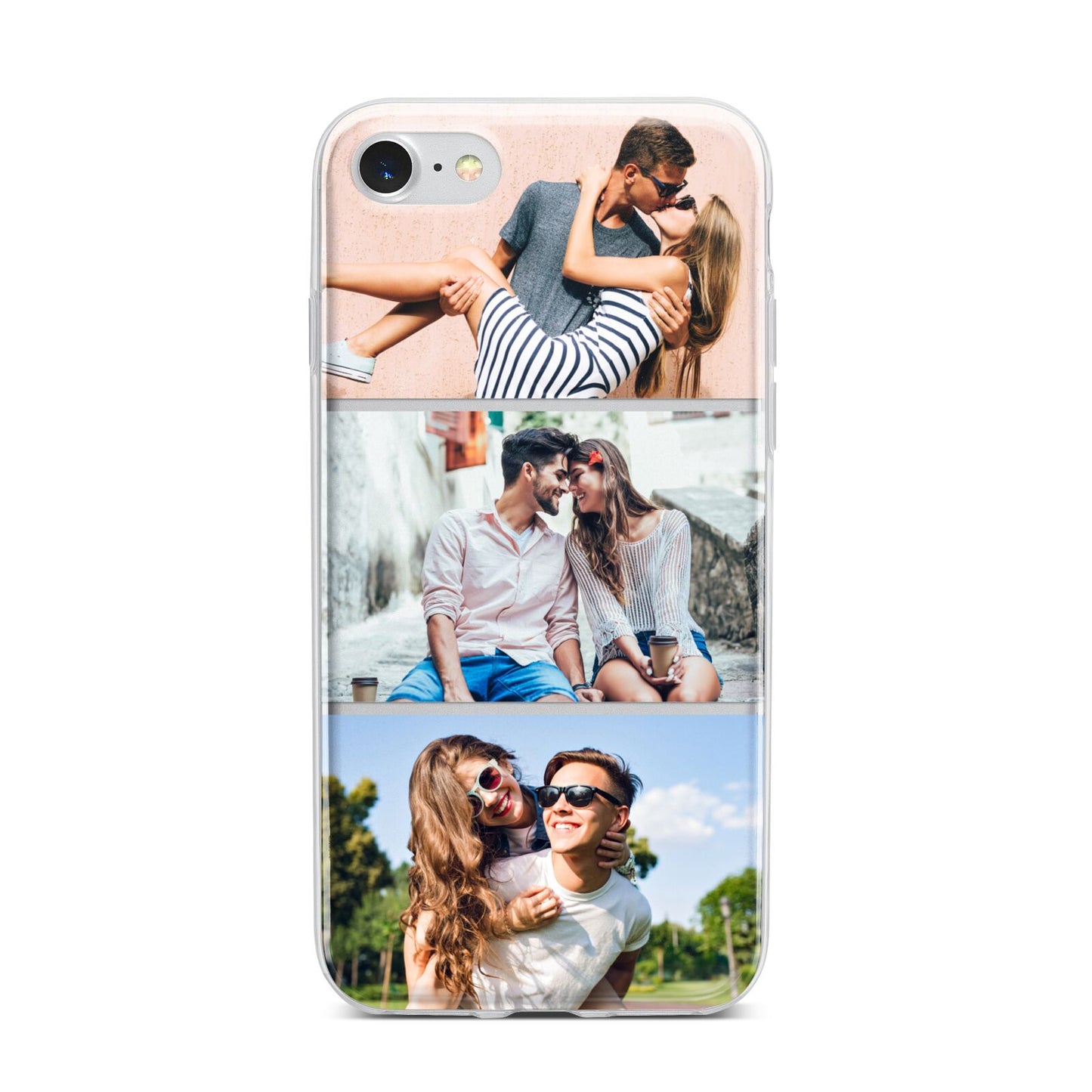 Three Photo Collage iPhone 7 Bumper Case on Silver iPhone