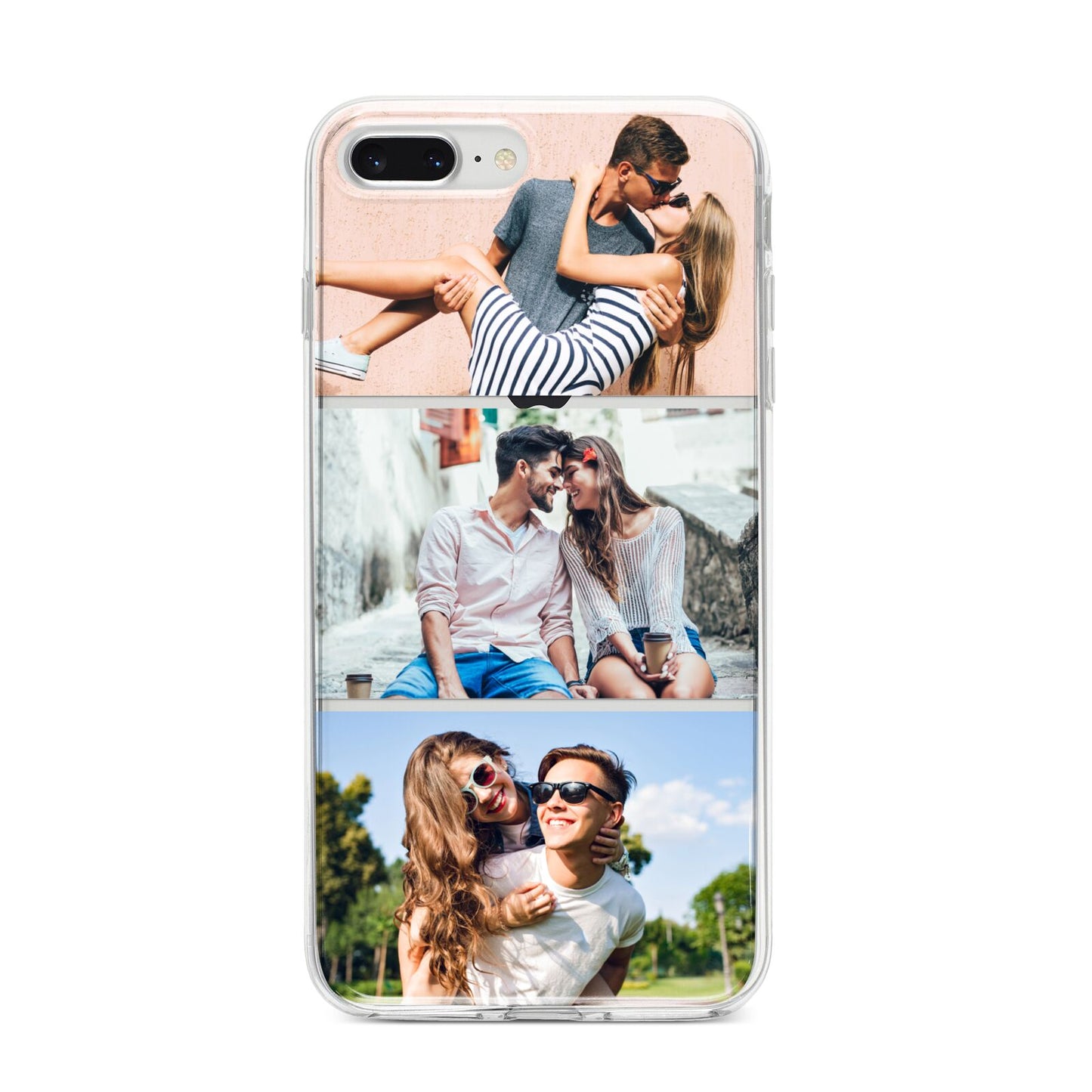 Three Photo Collage iPhone 8 Plus Bumper Case on Silver iPhone