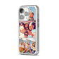 Three Photo iPhone 14 Pro Clear Tough Case Silver Angled Image