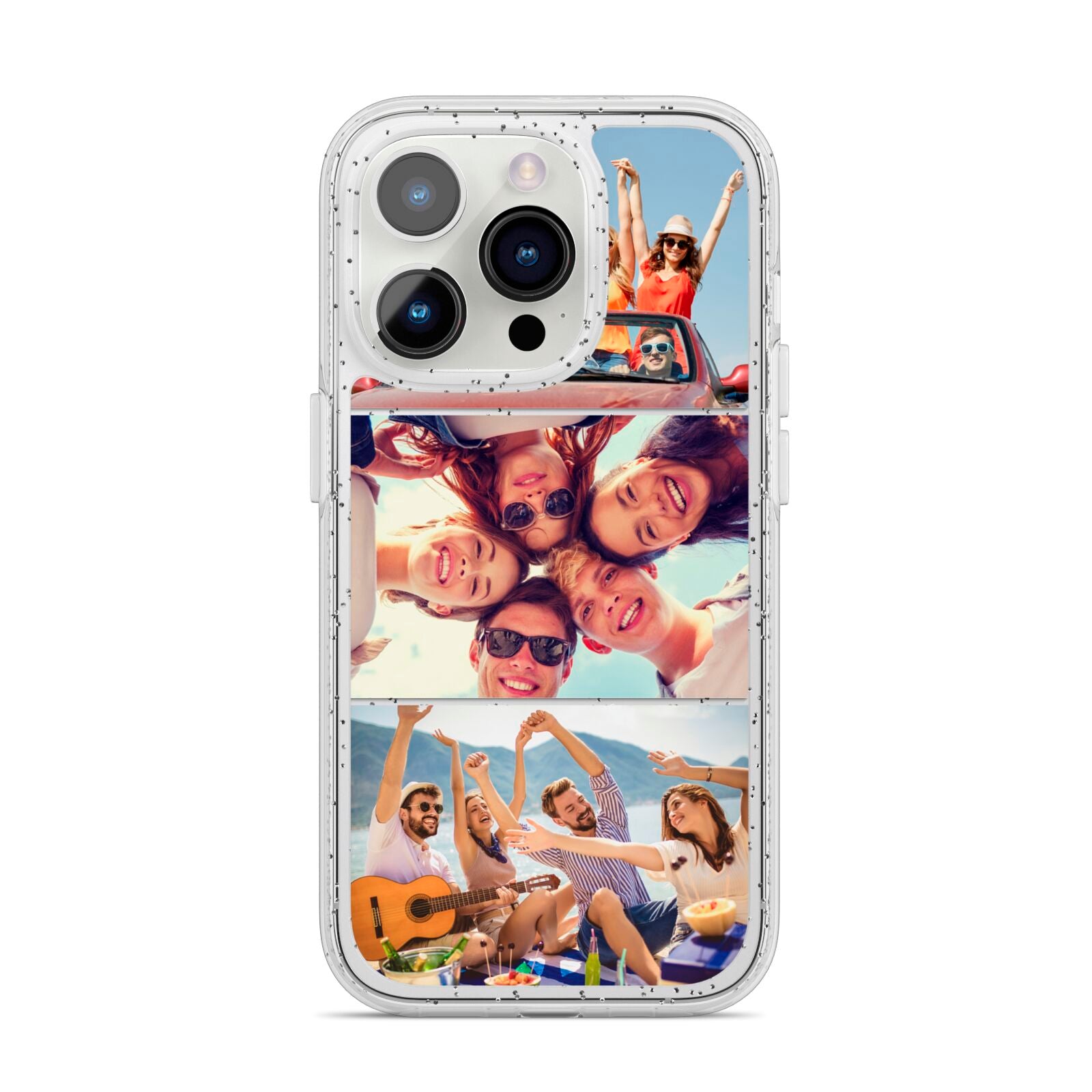 Three Photo iPhone 14 Pro Glitter Tough Case Silver