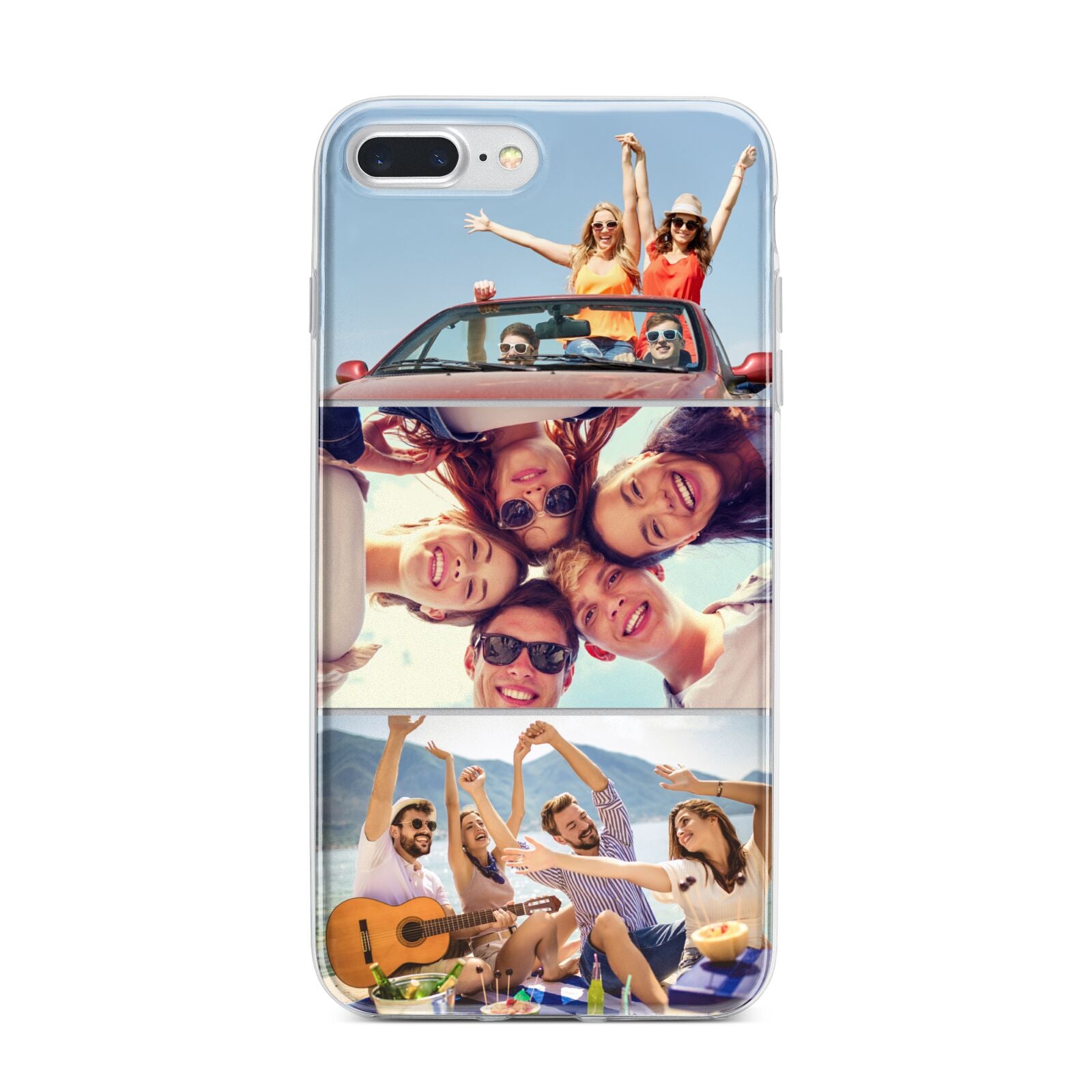 Three Photo iPhone 7 Plus Bumper Case on Silver iPhone