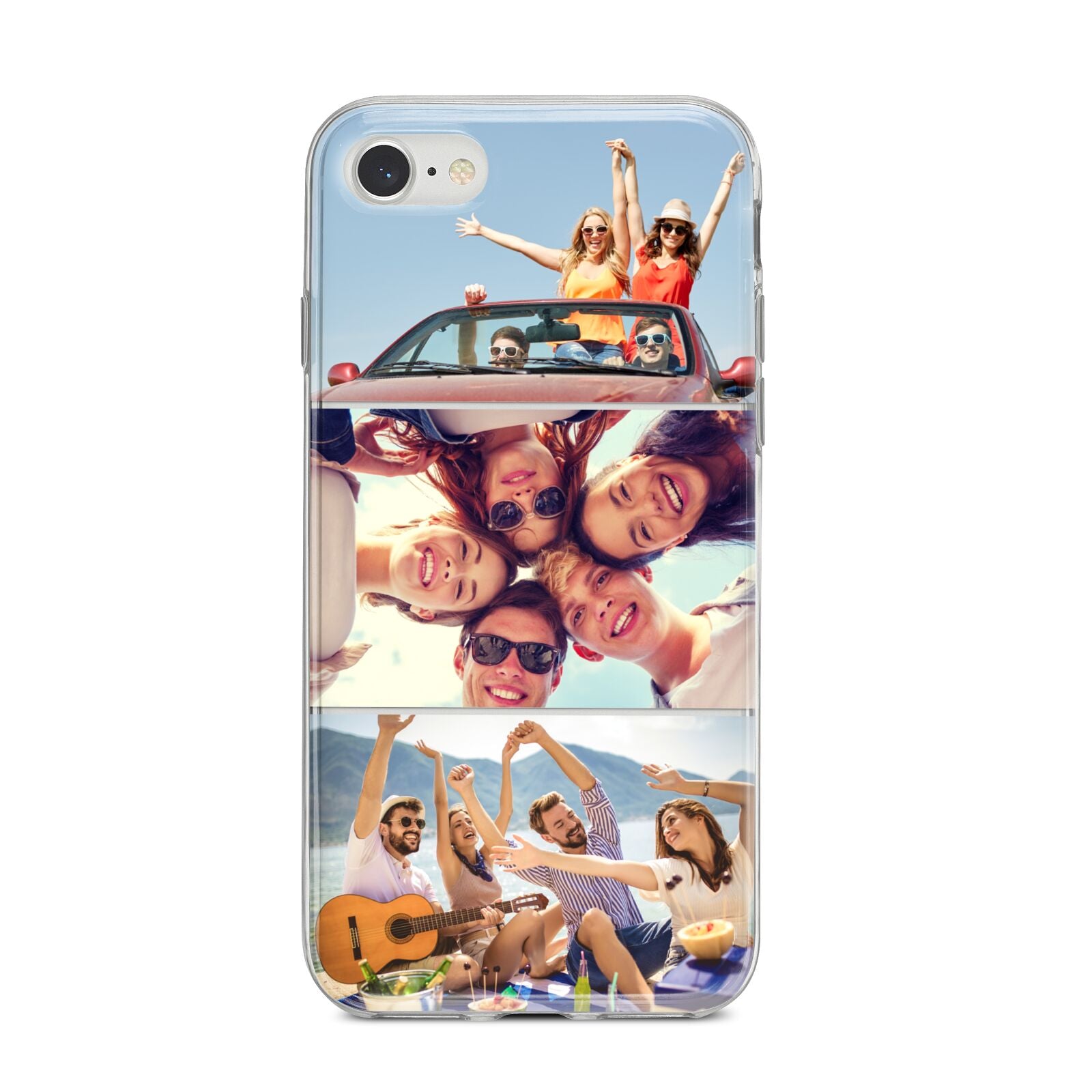 Three Photo iPhone 8 Bumper Case on Silver iPhone