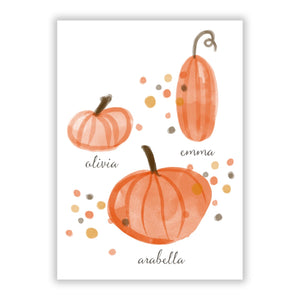 Three Pumpkins Personalised Greetings Card