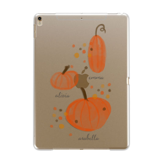Three Pumpkins Personalised Apple iPad Gold Case