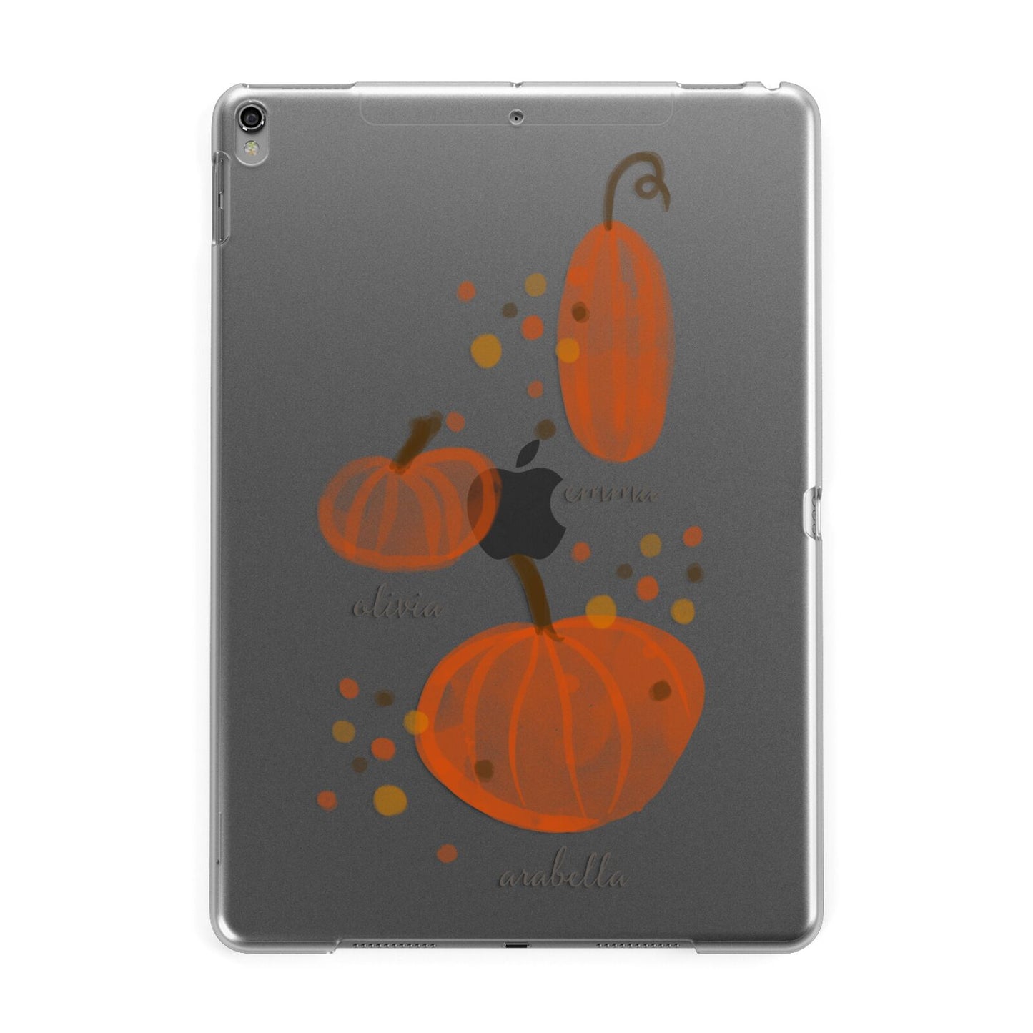 Three Pumpkins Personalised Apple iPad Grey Case