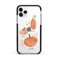 Three Pumpkins Personalised Apple iPhone 11 Pro in Silver with Black Impact Case