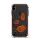 Three Pumpkins Personalised Apple iPhone Xs Max Impact Case Pink Edge on Black Phone