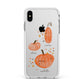 Three Pumpkins Personalised Apple iPhone Xs Max Impact Case White Edge on Silver Phone