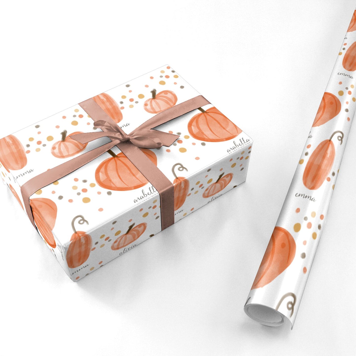 Three Pumpkins Personalised Personalised Wrapping Paper
