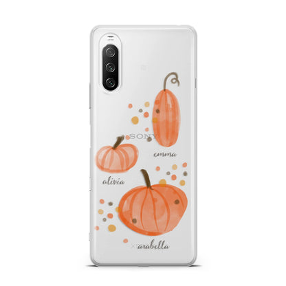 Three Pumpkins Personalised Sony Xperia 10 III Case