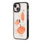 Three Pumpkins Personalised iPhone 13 Black Impact Case Side Angle on Silver phone