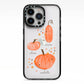 Three Pumpkins Personalised iPhone 13 Pro Black Impact Case on Silver phone