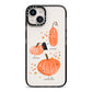 Three Pumpkins Personalised iPhone 14 Black Impact Case on Silver phone