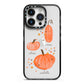 Three Pumpkins Personalised iPhone 14 Pro Black Impact Case on Silver phone