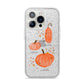 Three Pumpkins Personalised iPhone 14 Pro Glitter Tough Case Silver