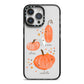 Three Pumpkins Personalised iPhone 14 Pro Max Black Impact Case on Silver phone